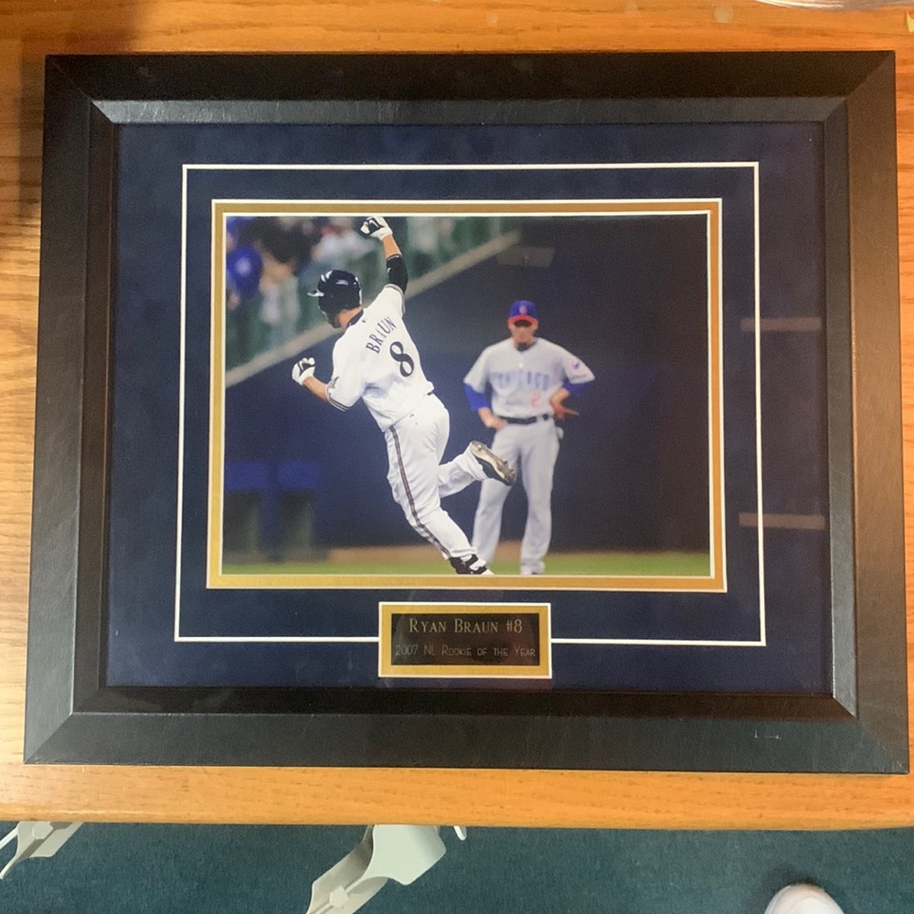 Ryan Braun 8x10 Framed Milwaukee Brewers walk off home run NL rookie of the year